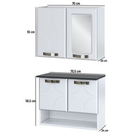 Kit Banheiro Rubi: 4 Portas + Espelho – Aço Durável! - imagem 2