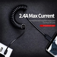 Cabo USB Coiled 2.4A: Carregamento Rápido e Durável - imagem 3