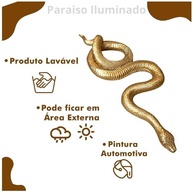 Estátua de Cobra em Resina Dourada - Decoração Elegante e Durável para Casa e Jardim - imagem 5