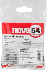 Rebite de Repuxo Preto 4,8mm x 10mm Nove54: Fixação Forte e Durável (50 Peças) - imagem 5