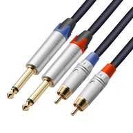Tisino Cabo Duplo 6.35mm TS para RCA: Conexão Estéreo Profissional e Durável - imagem 1