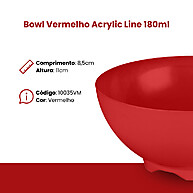 Tigela Acrílica Vermelha 180ml – Prática, Elegante e Durável - imagem 2