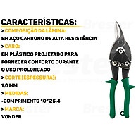 Tesoura para Chapa Vonder: Corte Preciso e Durável - imagem 2