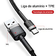 Cabo USB-C Baseus Cafule: Carregamento Rápido e Durável! - imagem 2