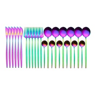 Conjunto de Utensílios de Mesa em Aço Inoxidável 24 Peças - Elegante, Durável e Fácil de Limpar - imagem 1