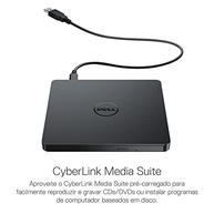 Gravador DVD Externo Dell Slim - Portátil - USB - Preto - DW316 - imagem 4