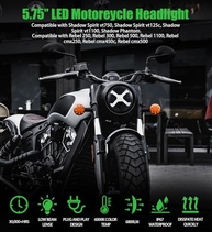 Farol de Moto 14cm Redondo Branco para Harley Davidson Sportster, Dyna e mais - LED Potente - imagem 3