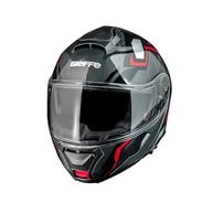 Capacete Escamoteável Bieffe B-Dynamic Attractie Preto e Vermelho c/ Óculos Interno - imagem 3