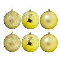 Jogo 6 Bolas de Natal Douradas Grandes 10cm: Glitter, Fosca e Lisa | Bela Flor - imagem 2