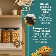 Kit 4 Potes Herméticos 1,5L - BPA Free, para Organização de Cozinha e Armazenamento de Alimentos - imagem 5