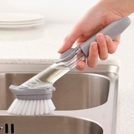 Escova Dispenser 2 em 1 com Esponja e Detergente Integrado - Limpeza Inteligente para Cozinha - imagem 4