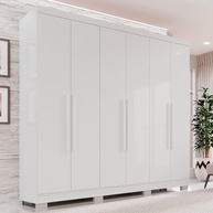 Guarda-Roupa Casal 6 Portas 2 Gavetas França Branco – Organização e Estilo no Dormitório - imagem 1