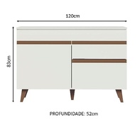 Balcão de Pia Madesa Reims 2 Portas e 1 Gaveta - Design Moderno em Branco - imagem 3