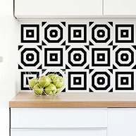 Adesivo para Azulejo Decorativo Preto e Branco 20x20cm | 24 Unidades com Manual e Espátula - imagem 4