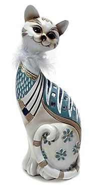 Estatueta de Gato Decorativa Resina 24cm - Charme e Estilo para Qualquer Ambiente - imagem 1