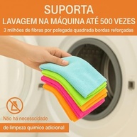 Kit 10 Panos de Microfibra Multicoloridos 28x28cm - Ultra Absorvente e Durável - imagem 5
