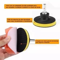 Kit de Polimento Automotivo, 7 Peças, 3 Polegadas, Boinas de Espuma e Lã com Adaptador para Furadeira - imagem 4