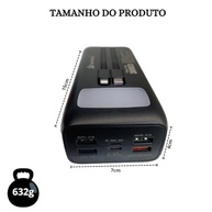Power Bank 30000mAh 22.5W: Bateria Portátil com Display Digital e Lanterna (Preto) - imagem 4