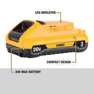 Bateria Dewalt 20V MAX 3Ah Compacta com LED - DCB230: Potência e Durabilidade para Seus Projetos - imagem 4