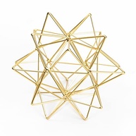Escultura Geométrica de Metal Dourada 3D - Decoração Moderna para Mesa e Ambientes - imagem 2