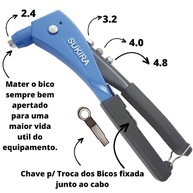 Rebitador Manual Profissional Alicate Rebitadeira com 4 Bicos - Precisão e Durabilidade - imagem 4