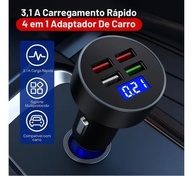 Carregador Veicular Turbo 4 Portas USB + USB-C: Carga Rápida e Portátil para Seu Carro - imagem 3