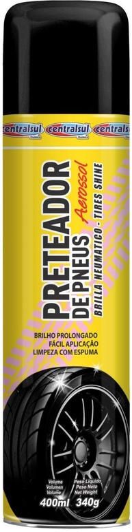 Centralsul Química Preteador de Pneus Aerossol 400ml: Brilho Intenso e Duradouro - imagem 1