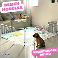 Cercado Grade Dobrável para Pets - Modular 3/5/7 Módulos, 50cm, Ideal para Cães, Gatos e Coelhos - imagem 5