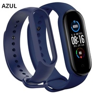 Kit 5 Pulseiras Compativel MI Band 5 e 6 Cores Preta Azul Vinho Marsala Cinza e Branco Silicone Com Pino Resistente Smartband - imagem 5