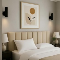 Cabeceira Cama Box Casal 7 Módulos Estofada Modular Bege | Design Moderno e Conforto Total - imagem 4