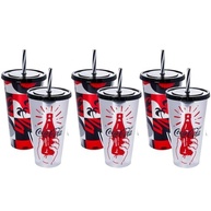 Kit com 3 Copos Coca-Cola 700ml Estampado com Tampa e Canudo - Original - imagem 2
