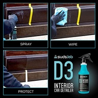 Suds Lab D3: Spray Detalhe Interno para Carro - Limpa, Restaura Brilho e Protege (946ml) - imagem 3