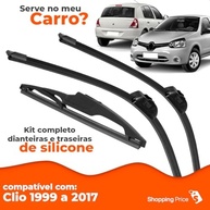 Kit 3 Palhetas Limpador Para-brisa Silicone Renault Clio (1999-2017) - Visão Clara e Segura - imagem 4