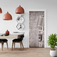 Adesivo Decorativo Porta Música Microfone Retro para Cantores e Amantes da Música - imagem 5