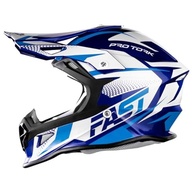 Capacete Motocross Fast Tech Limited Edition 62 Azul/Branco: Estilo e Segurança para Sua Aventura - imagem 2
