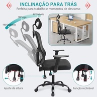 Cadeira Ergonômica 3D Reclinável com Apoio de Cabeça e Braços Ajustáveis - Até 150kg | Design Moderno e Conforto Personalizado - imagem 5