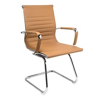 Cadeira Executiva Boston Base Fixa com Esteirinha Caramelo - Design Moderno e Conforto Ergonômico - imagem 2