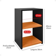 Mesa de Cabeceira Moderna com Nicho - Design Compacto e Estilo Retrô - imagem 4