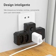 Régua Tomada Inteligente com 3 Tomadas, 2 USB e 1 Type-C - Potencialize seu Espaço com Segurança e Tecnologia Bivolt - imagem 4
