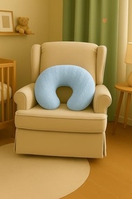 Almofada de Amamentação em Tricot Azul - Conforto Ergonômico e Maciez para Mães Modernas - imagem 3