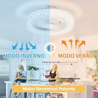 Ventilador de Teto com Luz e Controle Remoto – 6 Velocidades, Iluminação RGB e Design Ultrafino - imagem 5