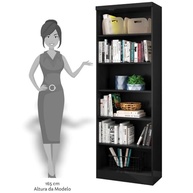Estante Livreiro com Prateleiras Linus Preto - Design Moderno e Resistente - imagem 5