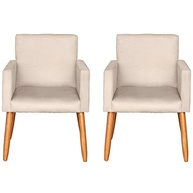 Kit 2 Poltronas Bege Capitonê Modernas | Conforto e Estilo para Sala, Escritório e Recepção - imagem 1