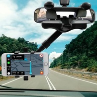 Suporte Celular Universal 360º para Retrovisor de Carro - GPS, Waze e Segurança - imagem 4
