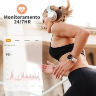 Smartwatch Feminino Elegante: Tela 1.32" Full Touch, IP68, Ligações Bluetooth e 100+ Modos Esportivos - Ouro - imagem 5