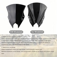 Para-brisa Fumaça Escura 15" para Ninja 500 / SE 2024-2025: Proteção e Estilo Aerodinâmico - imagem 4