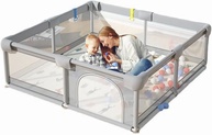 Cercadinho para Bebê Desmontável com Zíper e Tela de Proteção – Chiqueirinho Dobrável com Estrutura Reforçada, Portátil e Ideal para Casa e Viagem - imagem 1
