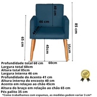 Kit 2 Poltronas Azul Marinho - Conforto e Estilo para Sala, Escritório e Recepção - imagem 2