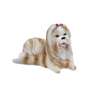 Estatueta de Resina Shih Tzu deitado - 5cm | Decoração para Terrário, Coleção e Quarto - imagem 2
