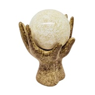 Estatueta Mão com Esfera em Cerâmica - Decoração Elegante para Sala, Quarto e Escritório - imagem 3